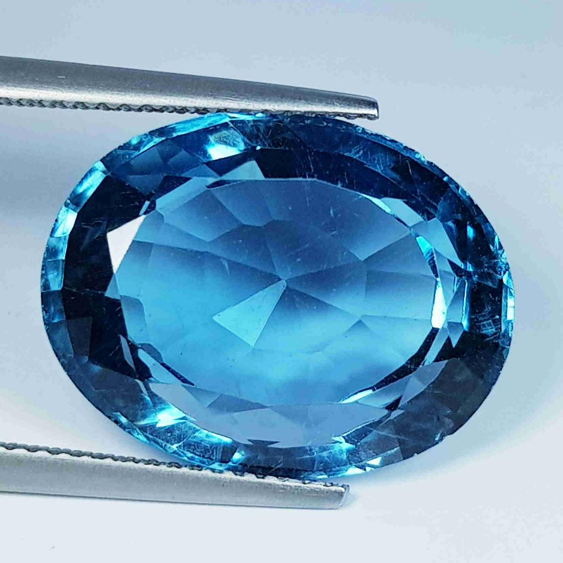 18.27 Ct Natural London Blue Topaz Oval Cut (1 of 5)