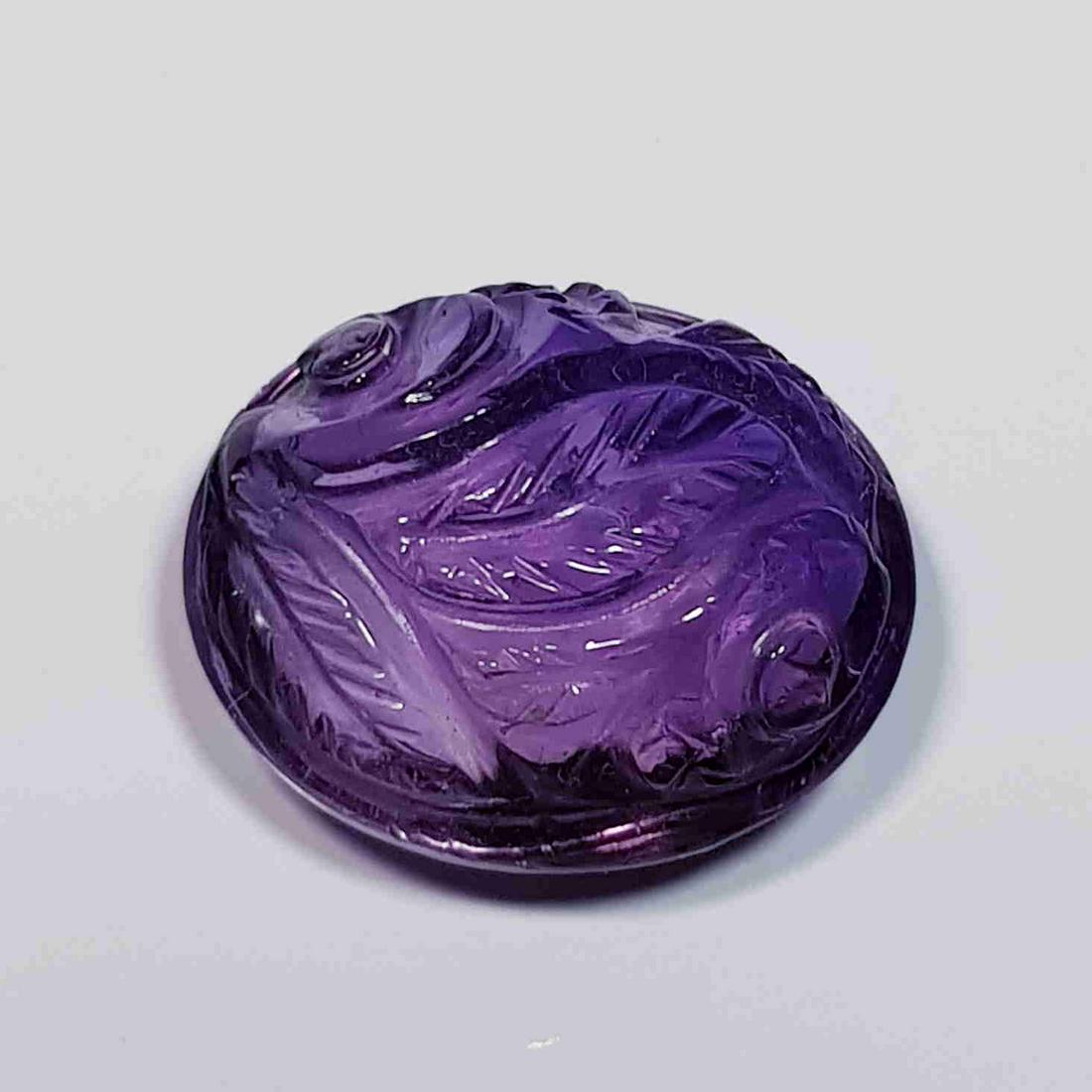 22.10 ct Natural Amethyst Oval Flower Cabochon (1 of 6)