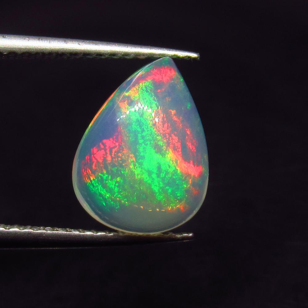 2.10 Ct Natural Ethiopian Multicolor Opal Pear Cab (1 of 3)
