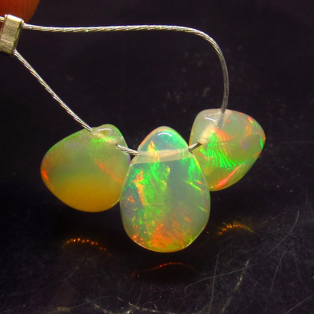 2.36 Ct Natural 3 Drilled Pear Multi-Color Fire Opal (1 of 2)