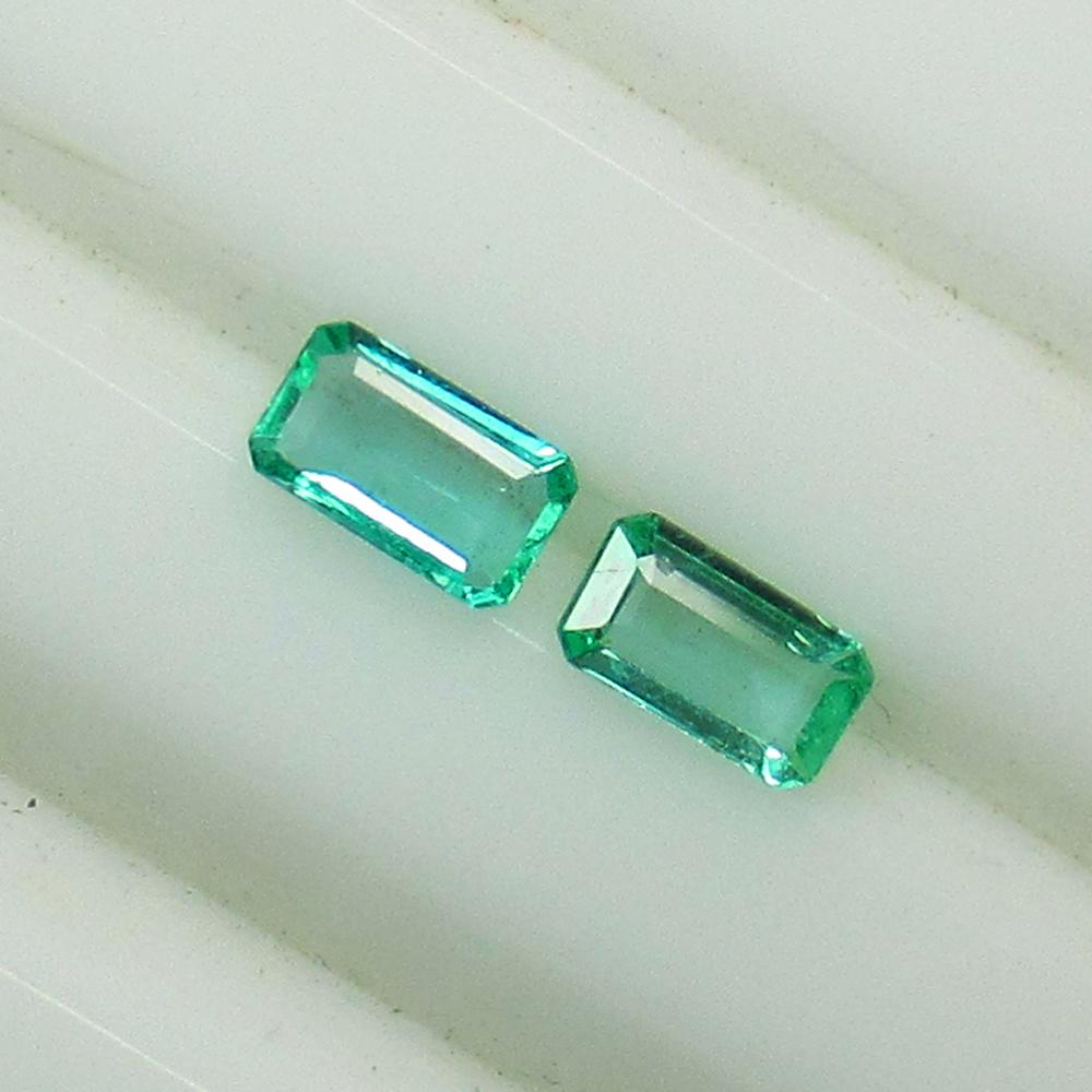 0.40 Ct Natural Zambian Emerald Octagon Pair (1 of 2)