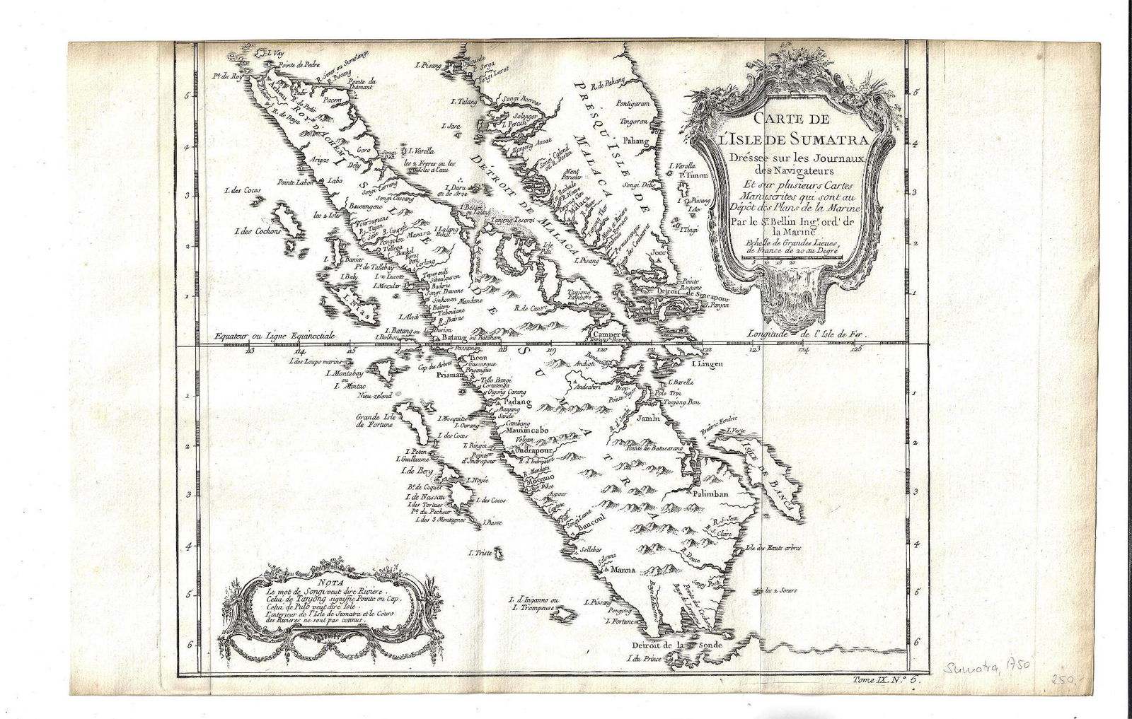 1750 Bellin Engraved Map of Sumatra (1 of 1)