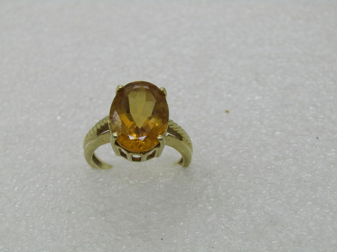 Vintage 14kt Citrine Statement Ring, Sz. 6, Appx. 4.75 (1 of 8)
