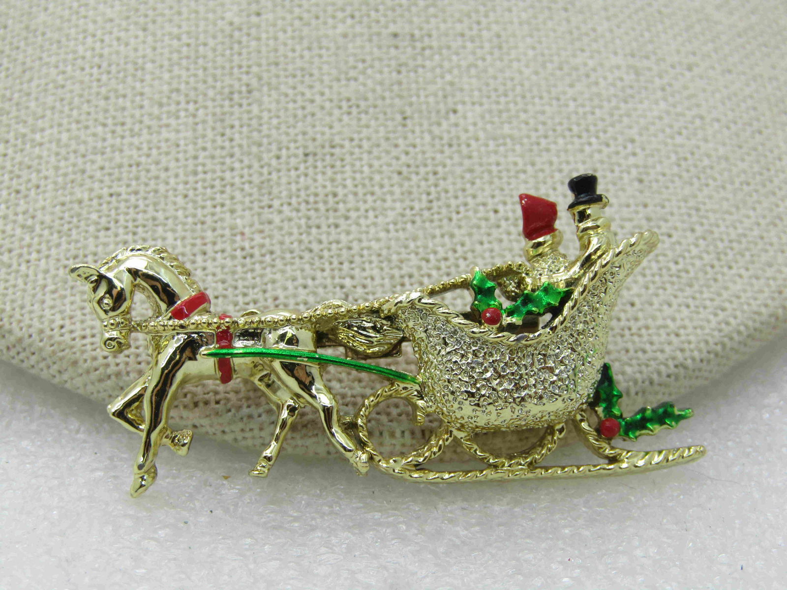Vintage Gerry's Christmas Horse & Sleigh Brooch, (1 of 5)