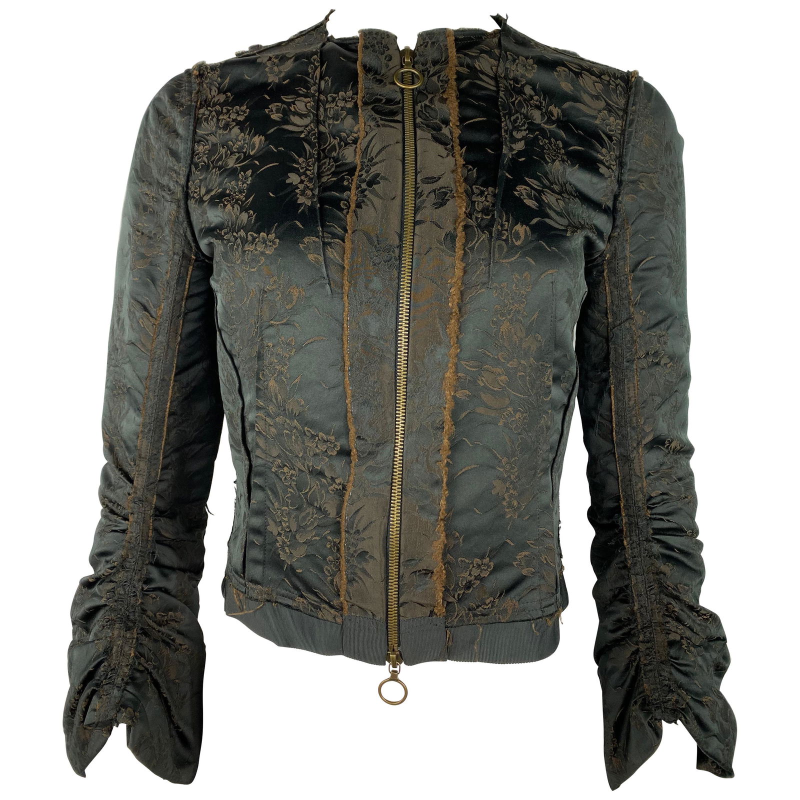 2005 LANVIN Black and Brown Floral Top Jacket, Size 38 (1 of 10)