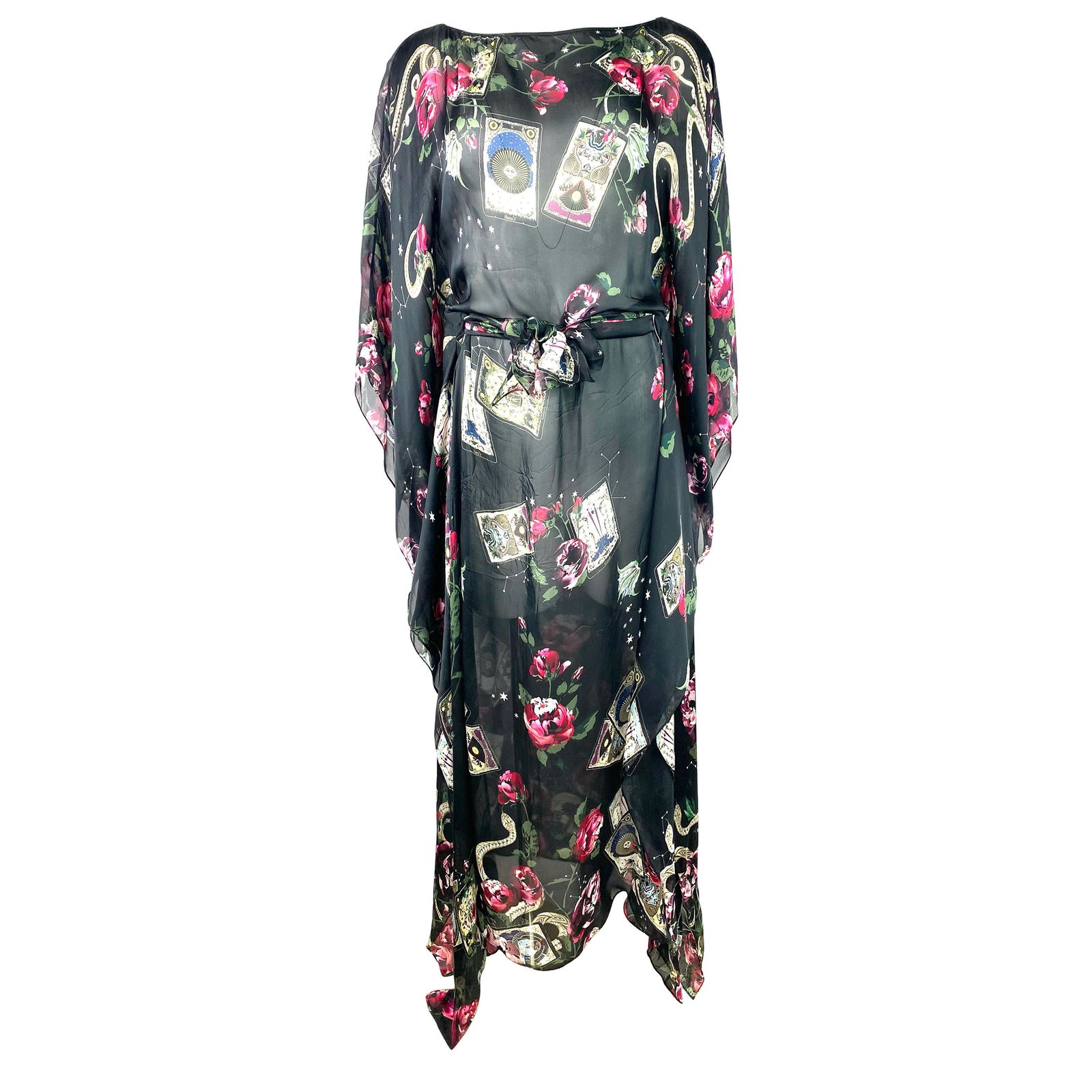 Roberto Cavalli Black Multi Colored Silk Cover Up (1 of 15)