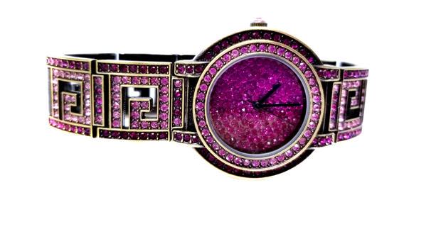 Designer Heidi Daus Purple Swarovski Crystal Watch (1 of 9)