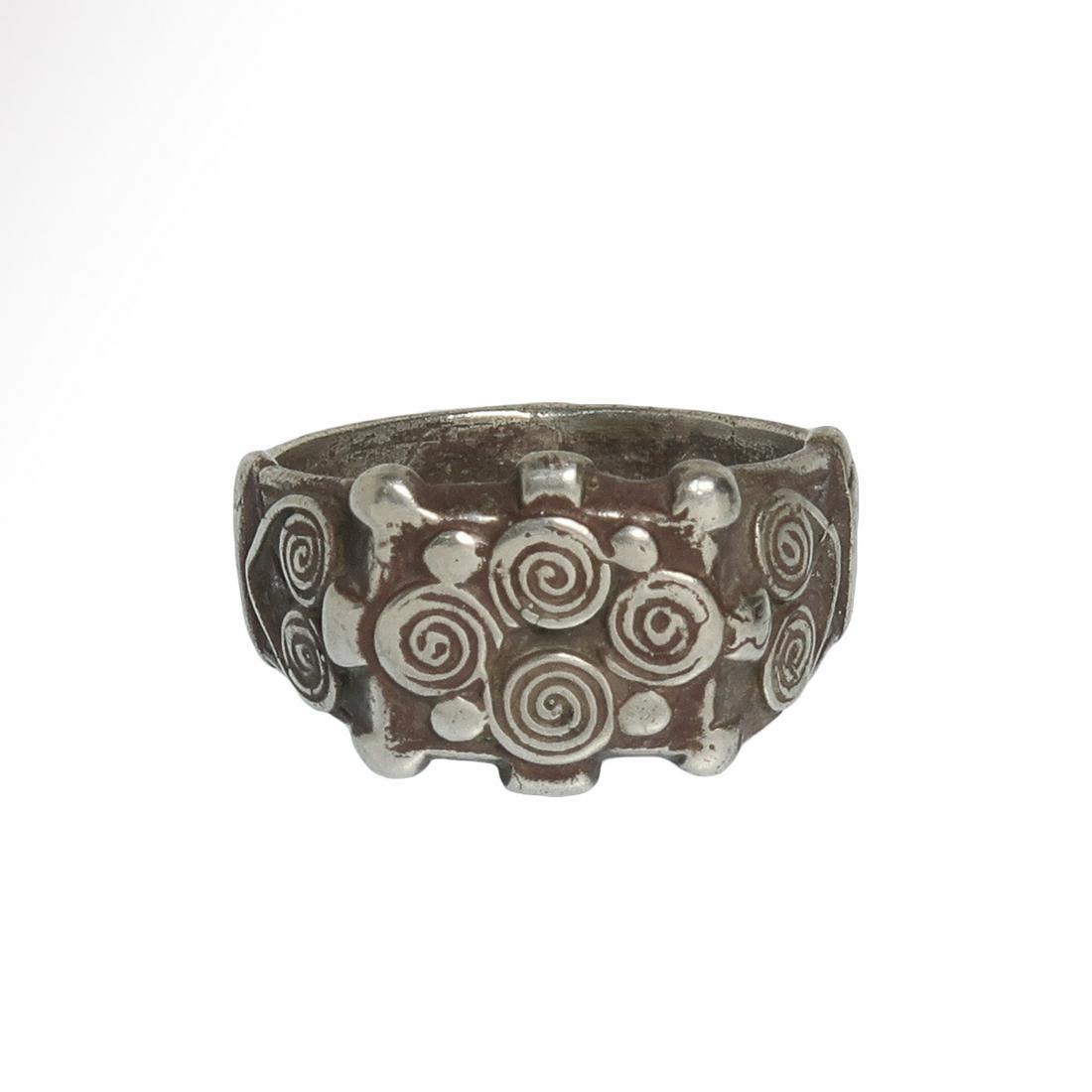 Viking Silver Ring with Spiral Patterns (1 of 5)