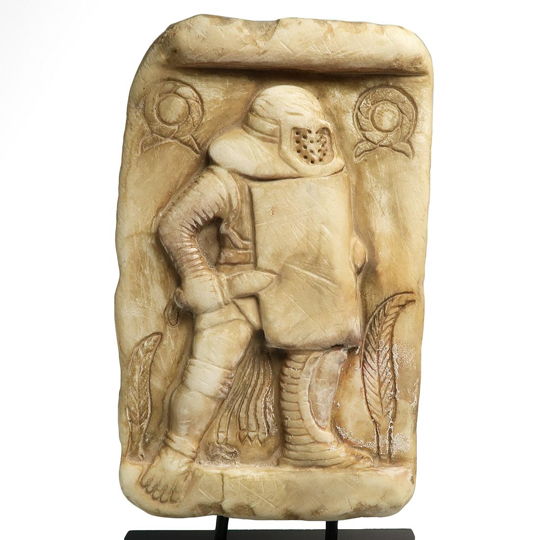 Roman Marble Thracian Relief with Gladiator (1 of 7)