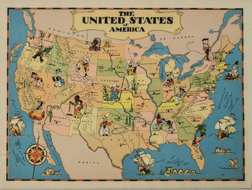 1938 R Taylor White Pictorial Map of the United States (1 of 1)