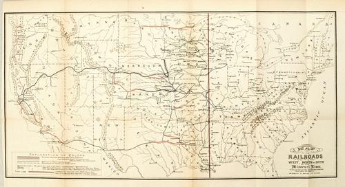 1883 Donaldson US Map of Subsidized Railroads West of (1 of 1)