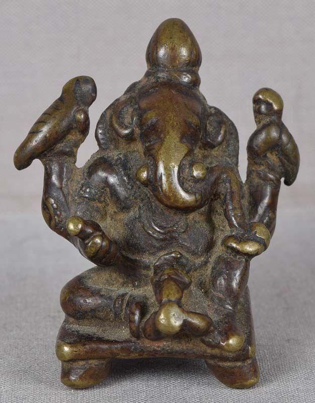 18c Indian bronze GANESHA with rat (1 of 6)