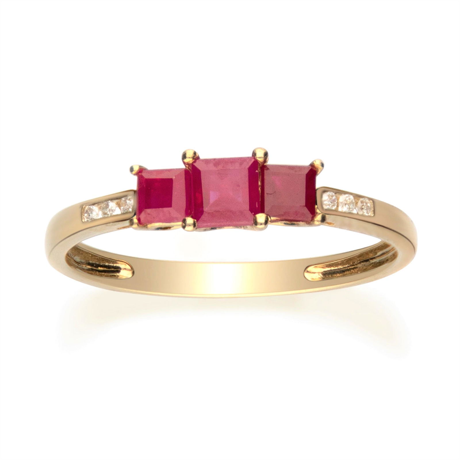 10K Yellow Gold Ruby & Diamond Ring (1 of 4)