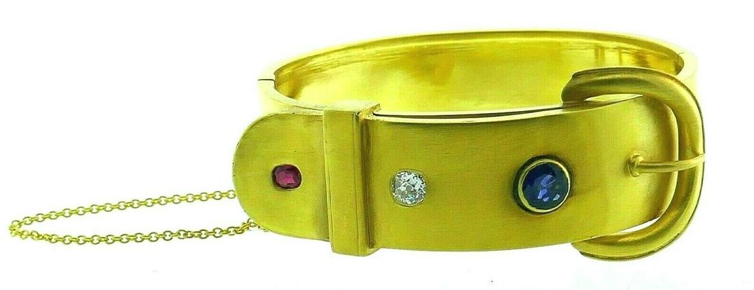 ANTIQUE 18k Yellow Gold, Diamond, Ruby & Sapphire (1 of 5)