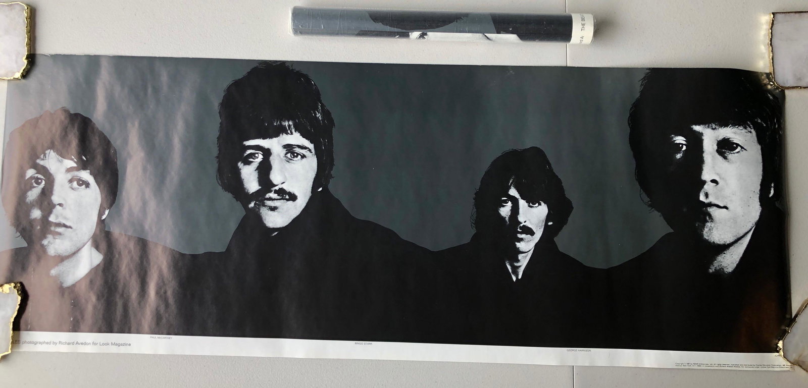 BEATLES NEMS PORTRAIT PHOTO BY AVEDON: Title: BEATLES NEMS PORTRAIT PHOTO BY AVEDON Additional Information: BEATLES NEMS PORTRAIT PHOTO BY AVEDON. NEAR MINT. ABOUT 40 INCHES WIDE. 1967 COWELS MEDIA EDITION. Reserve: $25.00 Shipping: Domest