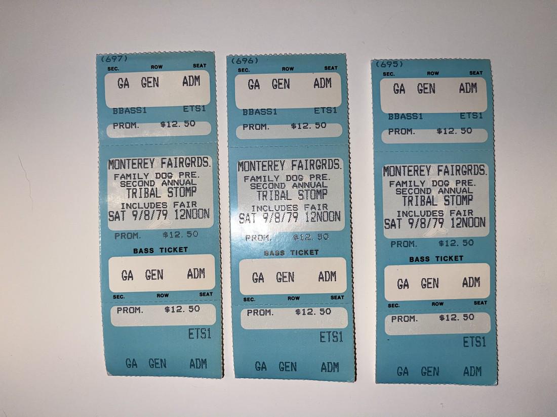FAMILY DOG TRIBAL STOMP TICKETS: Title: FAMILY DOG TRIBAL STOMP TICKETS Additional Information: FAMILY DOG TRIBAL STOMP TICKETS Reserve: $10.00 Shipping: Domestic: Flat-rate of $5.00 to anywhere within the contiguous U.S. Internation
