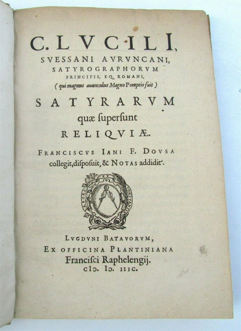 1597 PLANTIN PUBLISHING Gaius LUCILIUS antique VELLUM (1 of 6)