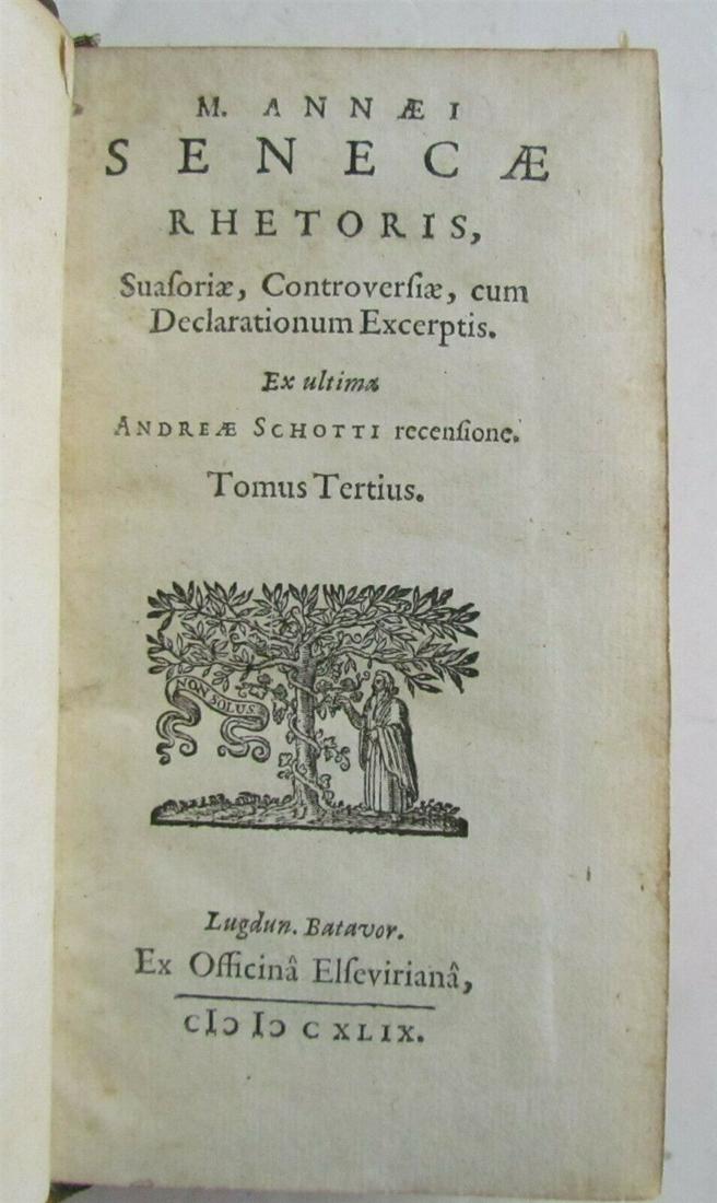 1649 SENECA PHILOSOPHY Vol. III antique ELZEVIR PRESS (1 of 4)
