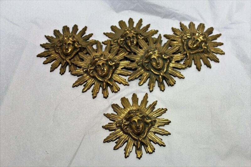 Lady Face Bronze, Applique ,Solid casting . polished (1 of 4)