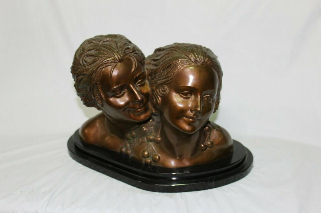 Art Deco double Bust,(the Lovers) Bronze, Chiparus (1 of 5)