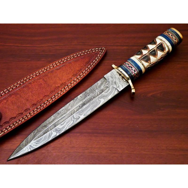 Survival damascus steel knife handmade camel bone wood: Knife "Barnstable" Damascus knives are very durable, look great and keep sharpness perfectly. Damascus steel has high quality contents to give it an excellent edge and sharp cutting ability. The blade