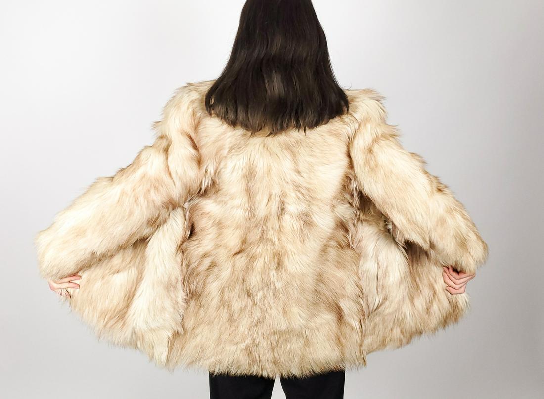 BEIGE FOX FUR JACKET SIZE M (1 of 8)