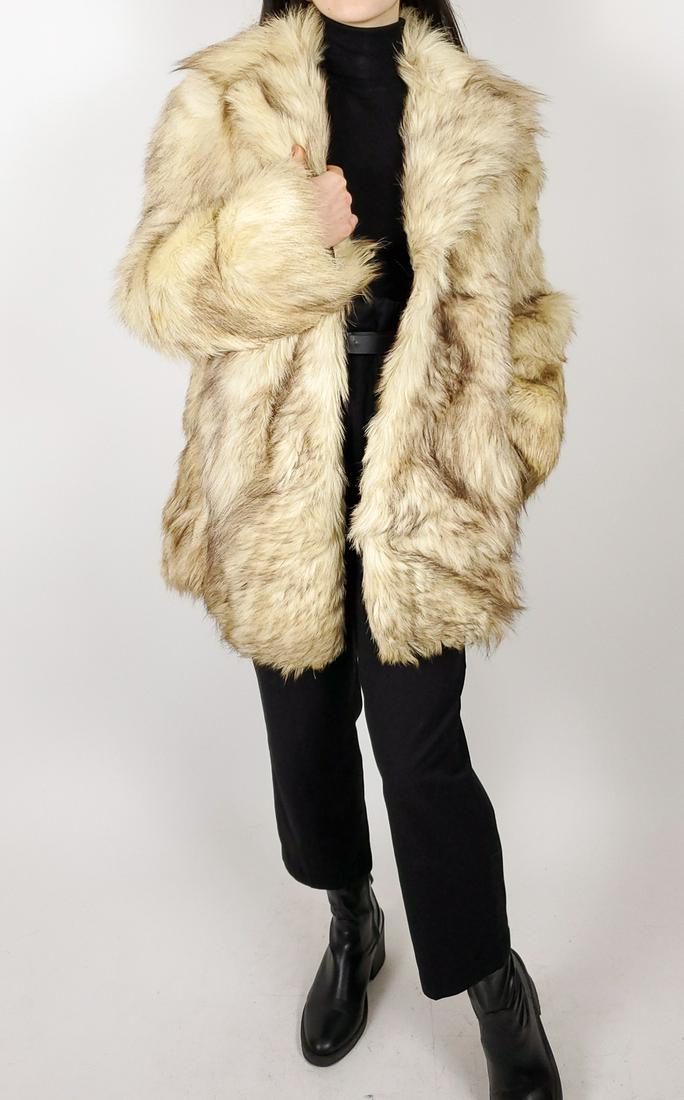 BEIGE FOX FUR JACKET SIZE M (1 of 7)
