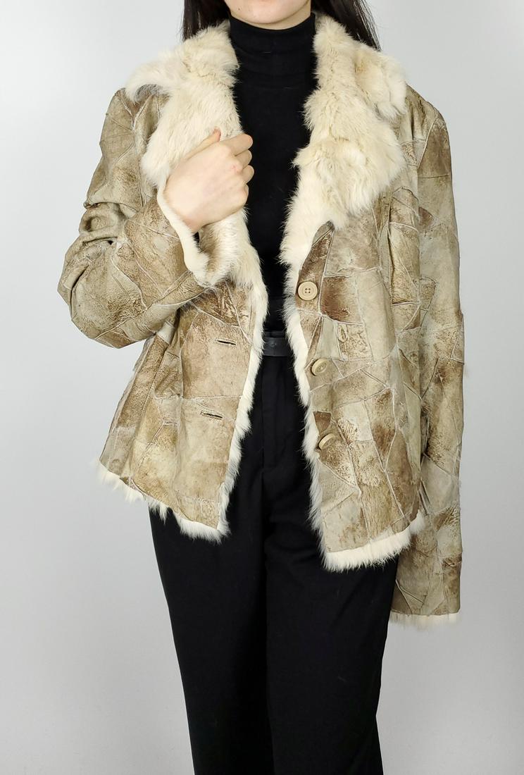 BEIGE LAPIN FUR JACKET SIZE M (1 of 7)