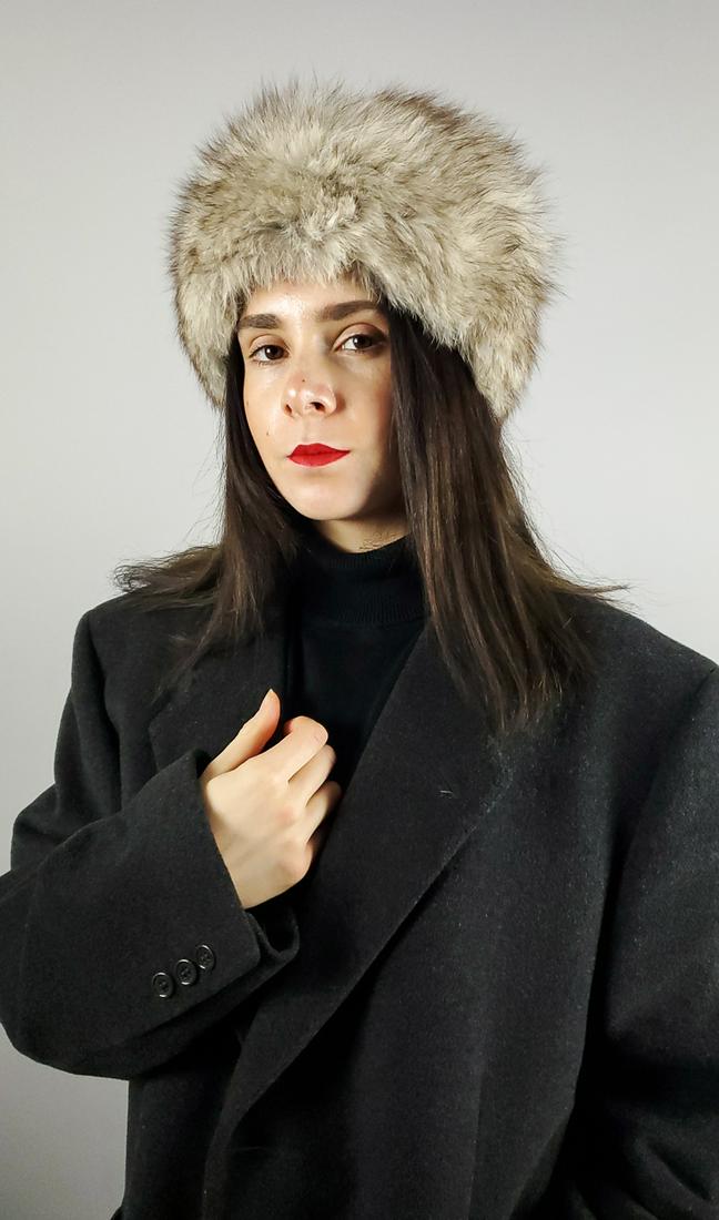 WOMENS REAL BLUE FOX FUR HAT (1 of 6)