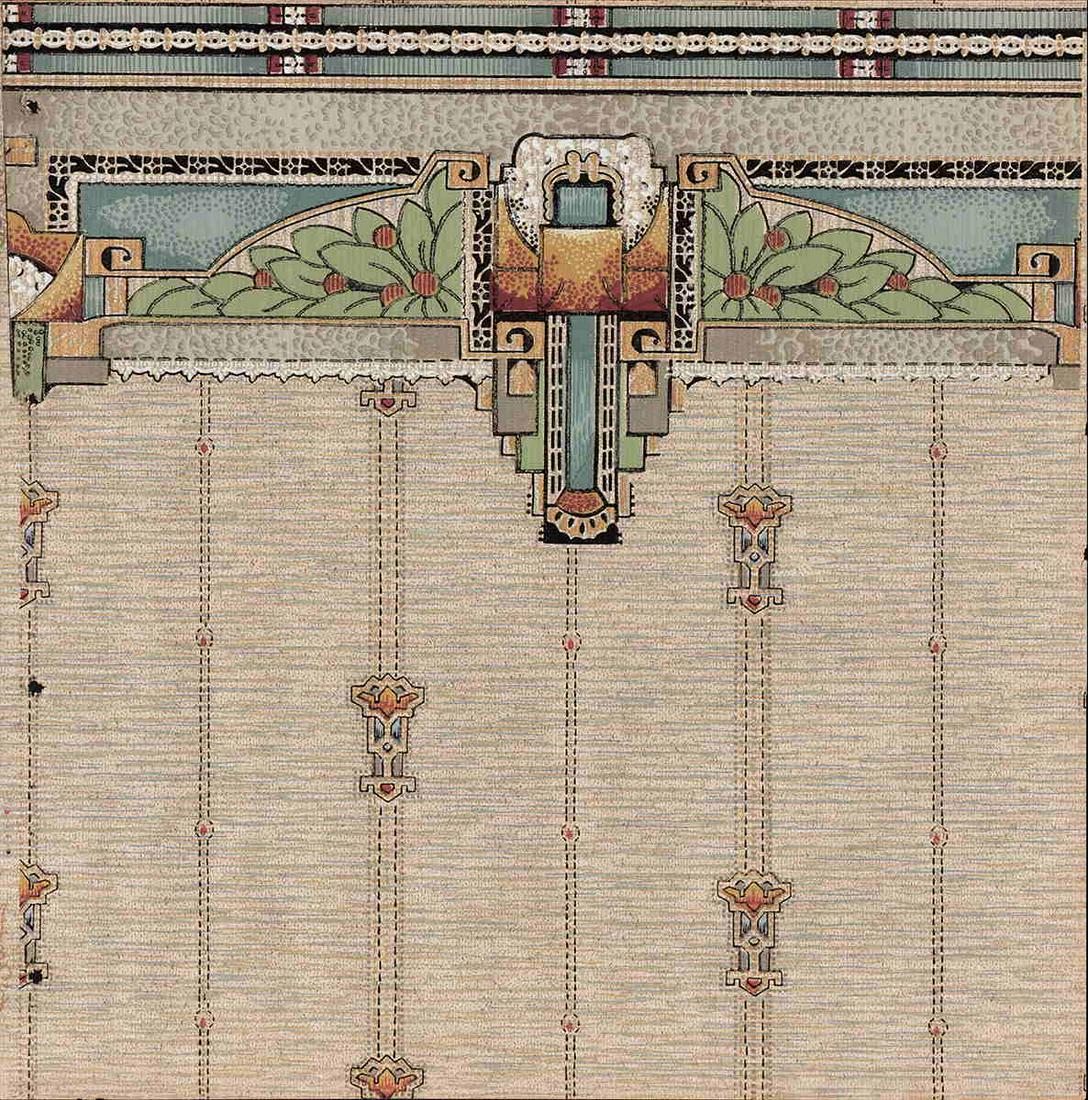 Scarce Arts & Crafts wallpaper sample c1905 (1 of 3)