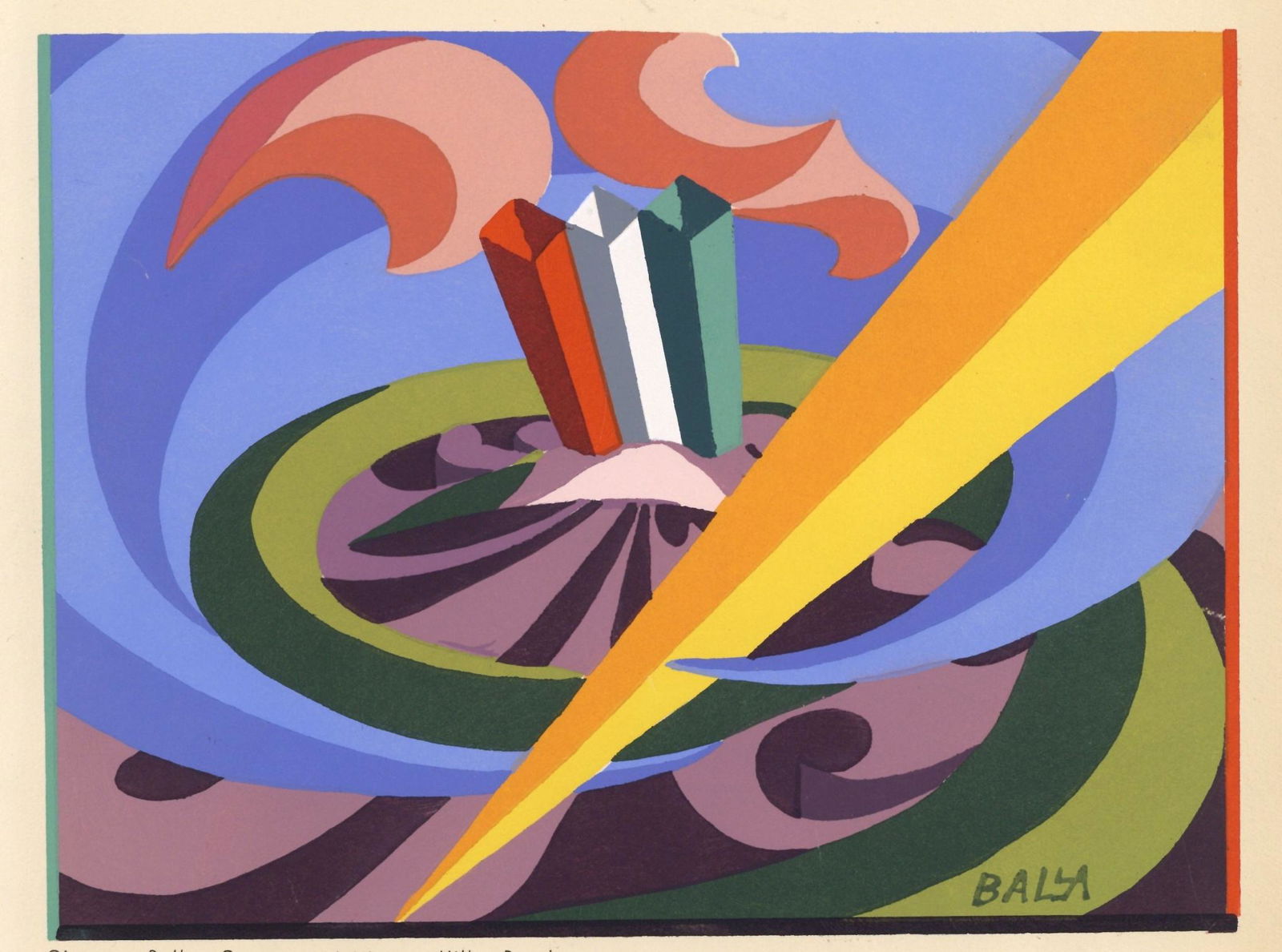 Giacomo Balla Italian Futurist pochoir "Canto (1 of 2)
