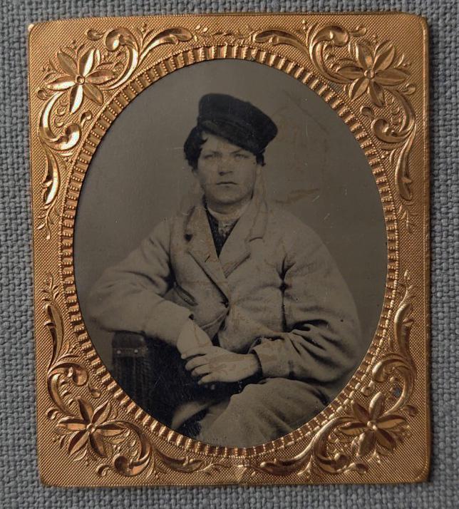 Intriguing Tintype Portrait.  Unusual Posing & Original (1 of 1)