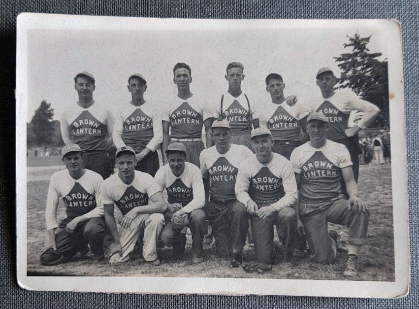 Ca. 1940's Bay City Oregon Baseball Team Photo (1 of 2)