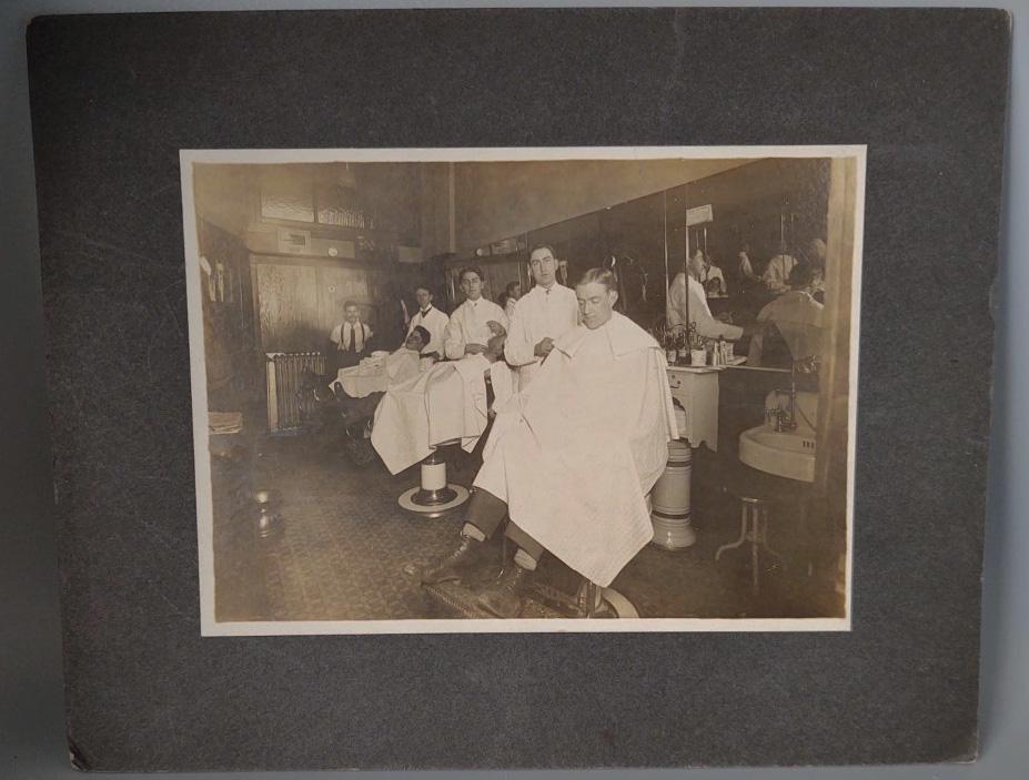 1911 Barber Shop with Patrons & Attendant (1 of 1)