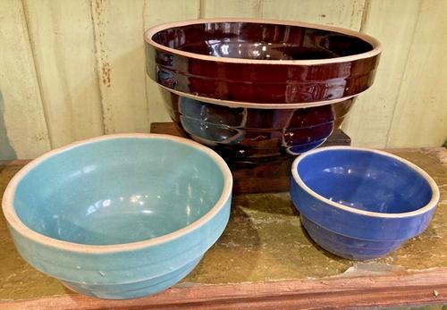 Lovely Stoneware Nesting Bowl Set Primitive (1 of 6)