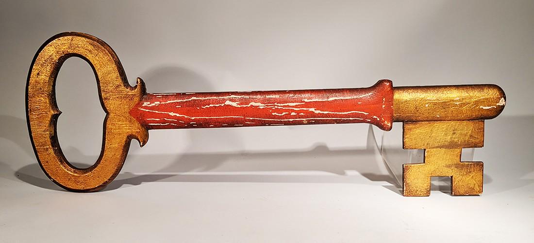 Carved & Painted Large Key Sign (1 of 2)