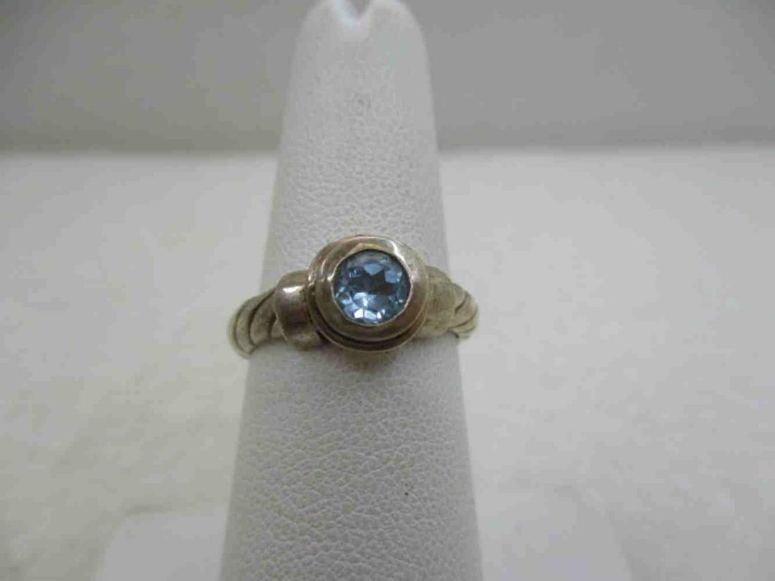 Vintage Sterling Silver Topaz Ring,  5mm, Sz. 6.75 (1 of 7)
