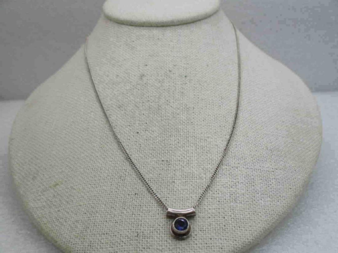 Vintage Sterling Amethyst Slide Necklace, 18" (LET) (1 of 5)