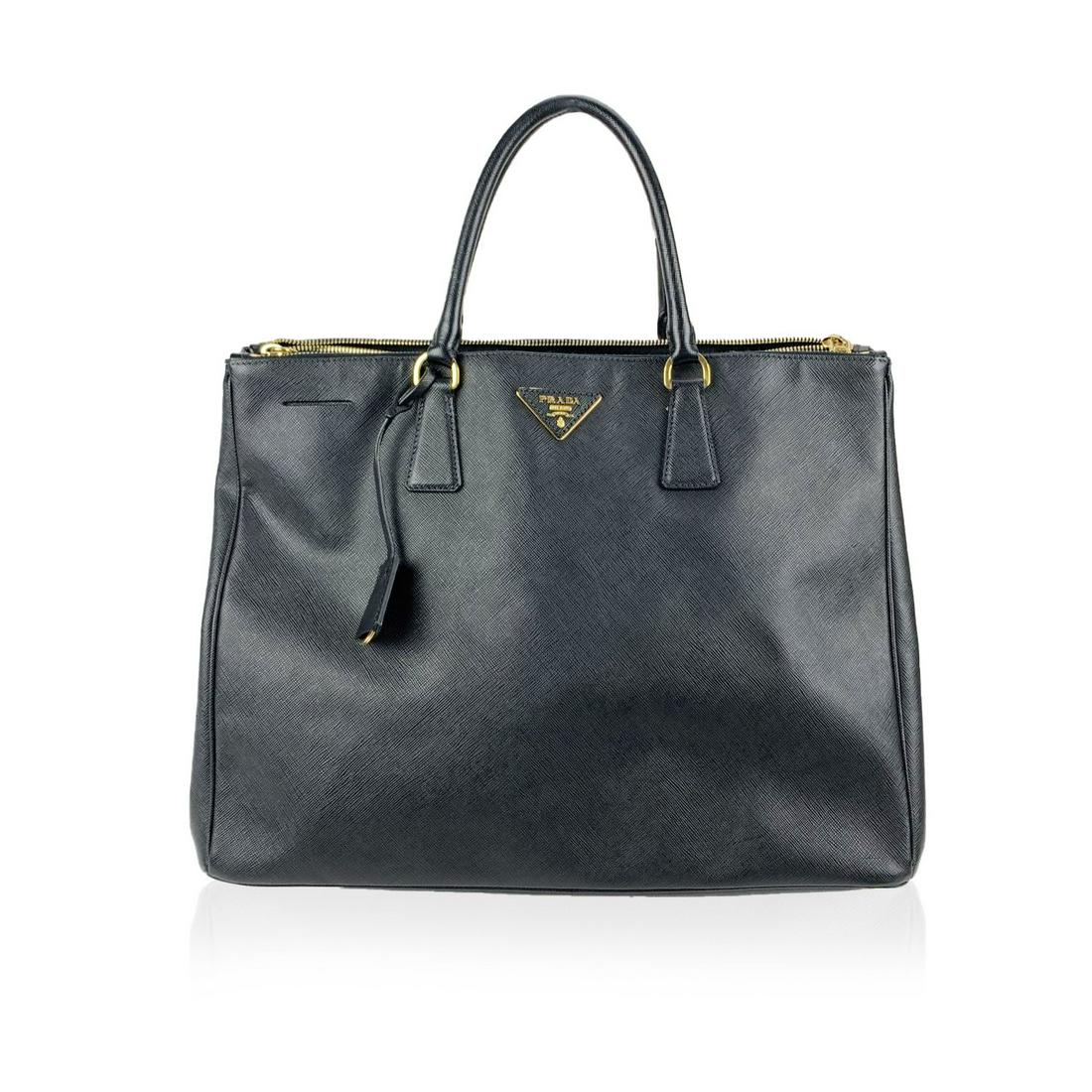 Prada Black Saffiano Lux Leather Tote Satchel Bag (1 of 6)