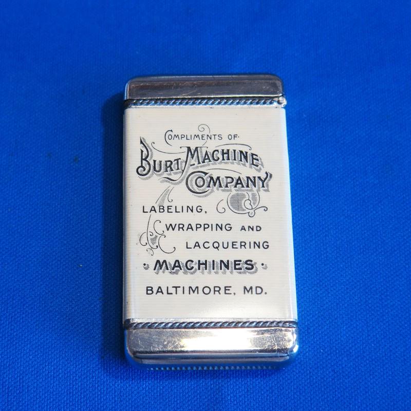Burt Machine Co. celluloid wrapped match safe by (1 of 8)