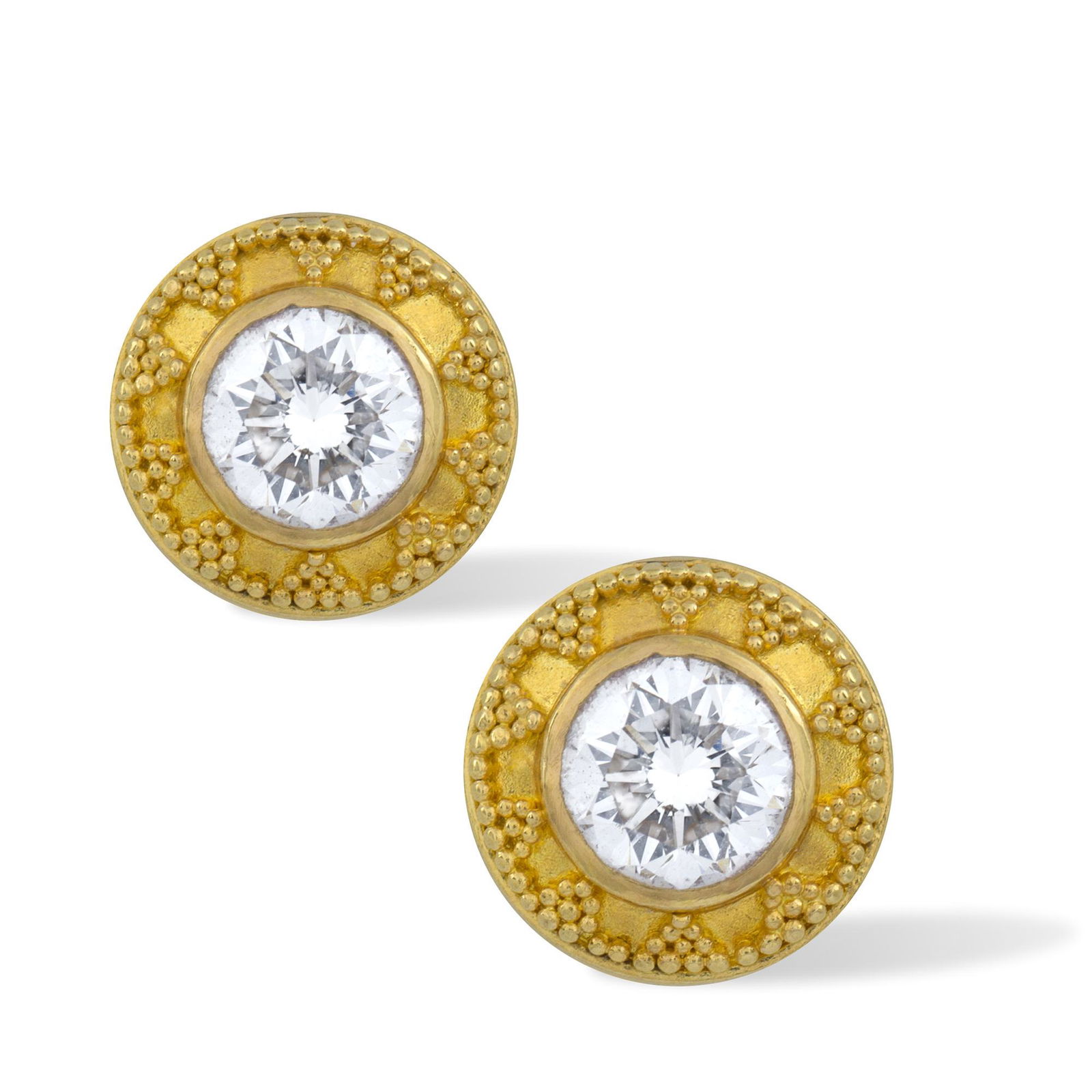 A Pair Of Etruscan-style Diamond Stud Earring (1 of 3)