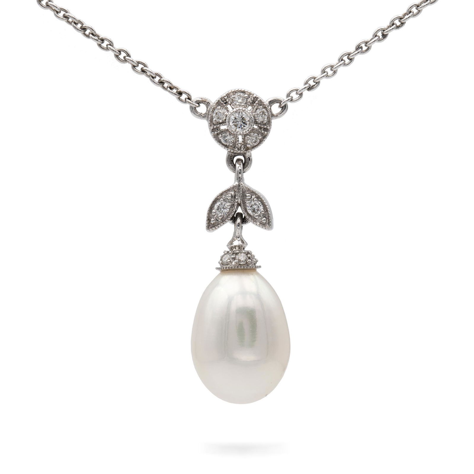 A Pearl And Diamond Pendant/necklace (1 of 4)