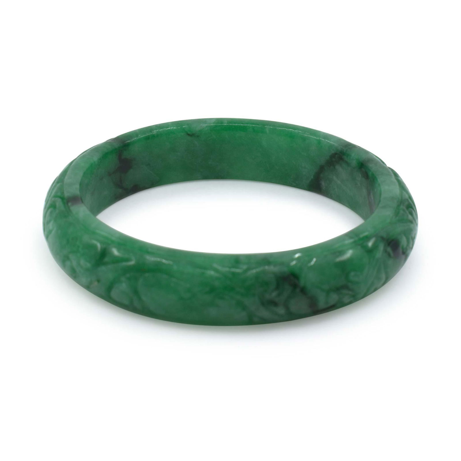 Chinese Vintage Carved Jade Bangle (1 of 3)