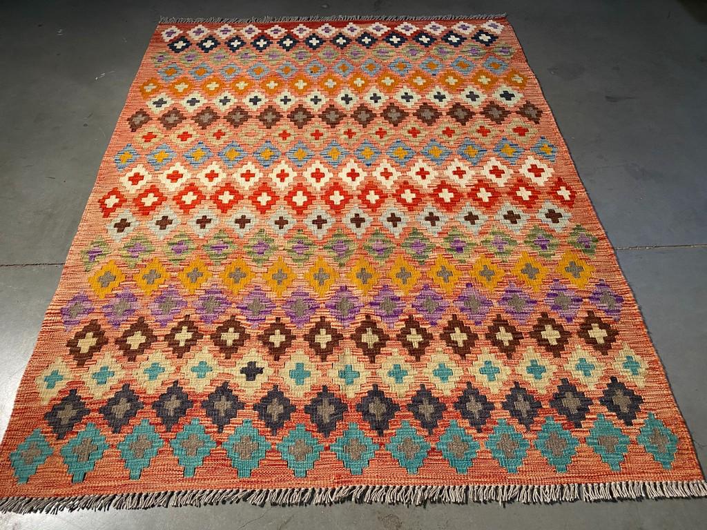 COLORFUL HAND KNOTTED KLIM 5x6.7 (1 of 7)