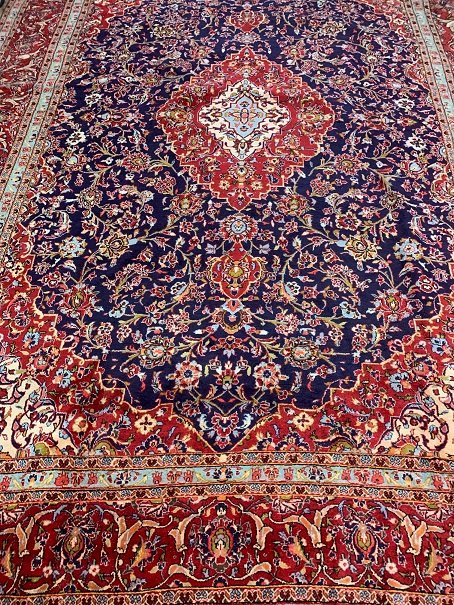 Hand Knotted Persian Kashan 13.4x9.6 ft (1 of 13)