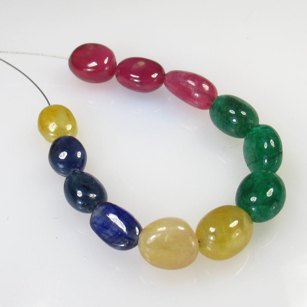 44.90 Ct Natural 12 Emerald, Ruby, Sapphire Beads (1 of 2)