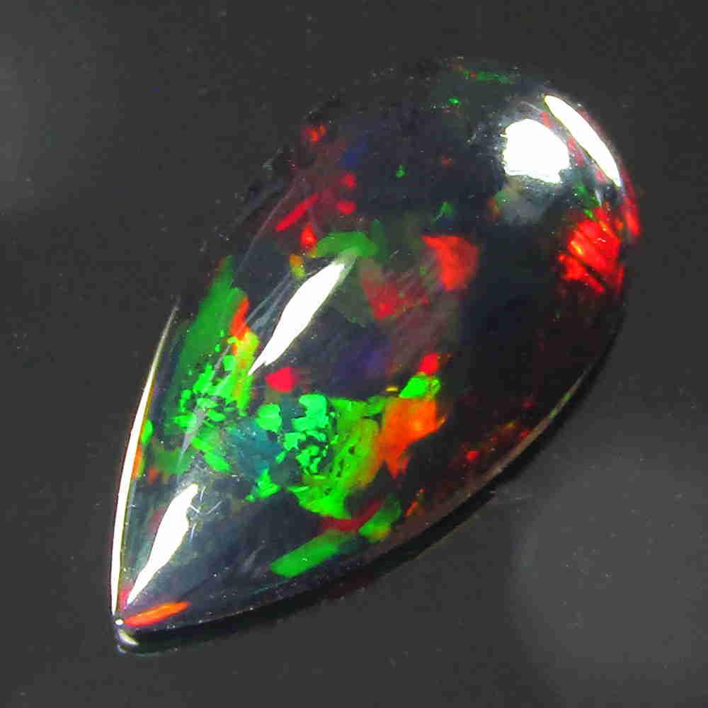 5.00 Cts Nice pear!Natural Multi color Black Opal Good (1 of 3)