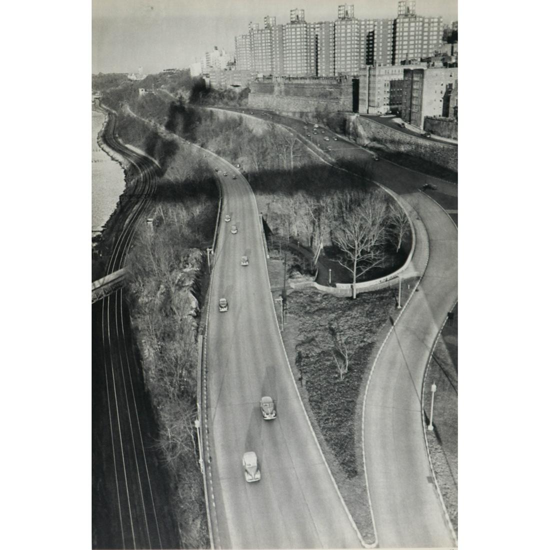 HENRI CARTIER-BRESSON - New York 1947, shadow of the: Artist: HENRI CARTIER-BRESSON Print Title: New York 1947, shadow of the George Washington Bridge Medium: Sheet-fed Gravure Printing Date: 1950's Printed in France Image Size approx: 13.5 x 9 inches He