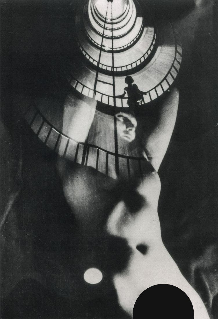 FRANZ ROH - Nude on a Staircase: Artist: Franz Roh Title: Nude on a Staircase Medium: Photo Litho, 1995, Italy Dimensions: 6.3x9.2" Additional Information: Heat Wax Mounted on 11x14" Conservation Board Artist Bio: Franz Roh (1890-196