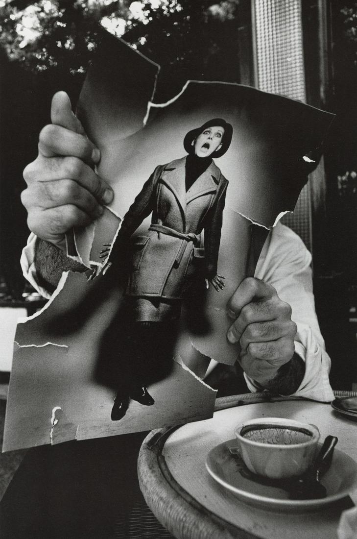 JEANLOUP SIEFF - Pierre-Andre Boutang Tearing a Photo: Artist: Jeanloup Sieff Title: Pierre-Andre Boutang Tearing a Fashion Photograph, Paris, 1966 Medium: Photo Litho, 1996, Germany Dimensions: 7.4x11.15" Additional Information: Heat Wax Mounted on 11x14